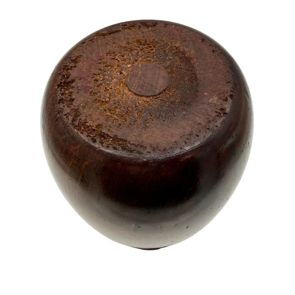 Vintage MCM Turned Wood Bud Vase Weed Pot Danish Modern 7.75